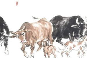 陈有杰60米长卷《百牛图》画展