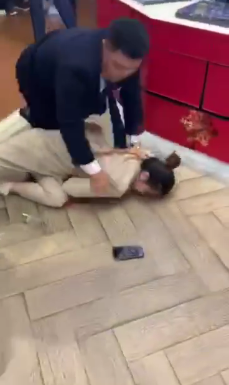 女子被安保人员制服