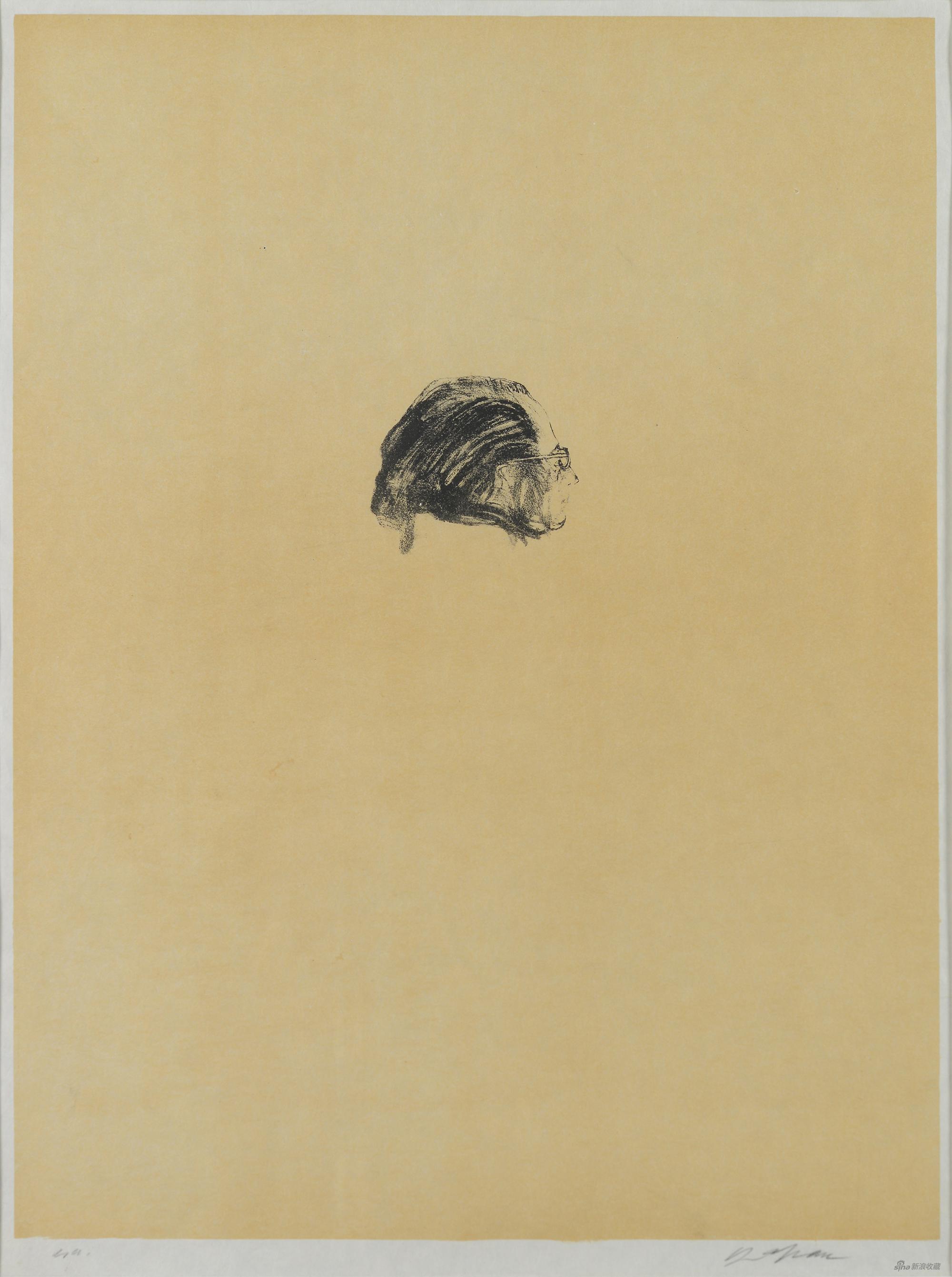诗人让·皮亚杰,森·山方,石版画,67×51cm,1970