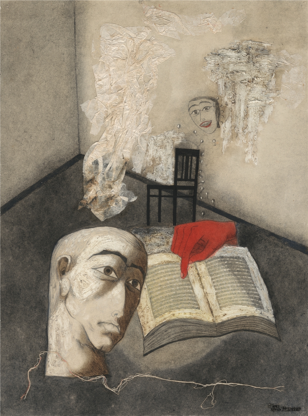 张晓刚|Zhang Xiaogang 《深渊集系列》|Abysm Series 布面油画|Oil on canvas, 53 × 39 cm,1990 ?艺术家和灿艺术中心