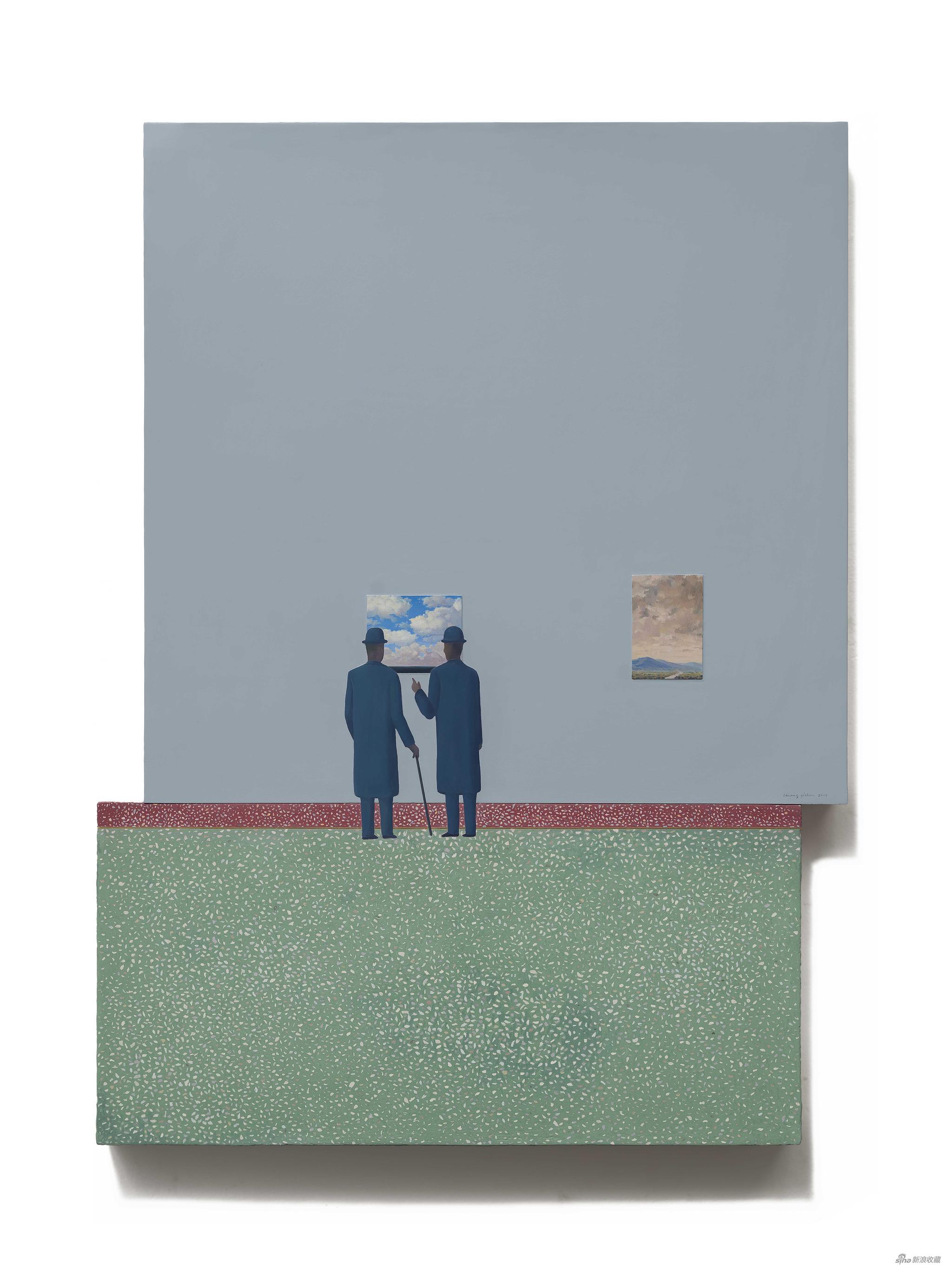 黄一山 《云理论》板上综合材料 88×120cm 2019年