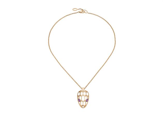 宝格丽Serpenti Eyes On Me系列玫瑰金镶紫水晶项链,价格23,900元