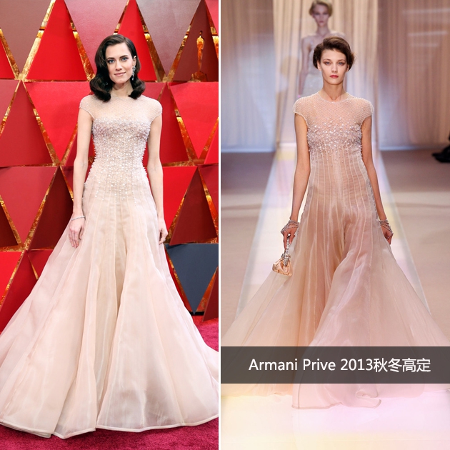 Allison Williams身着Armani  Prive 2013秋冬高级定制系列礼服