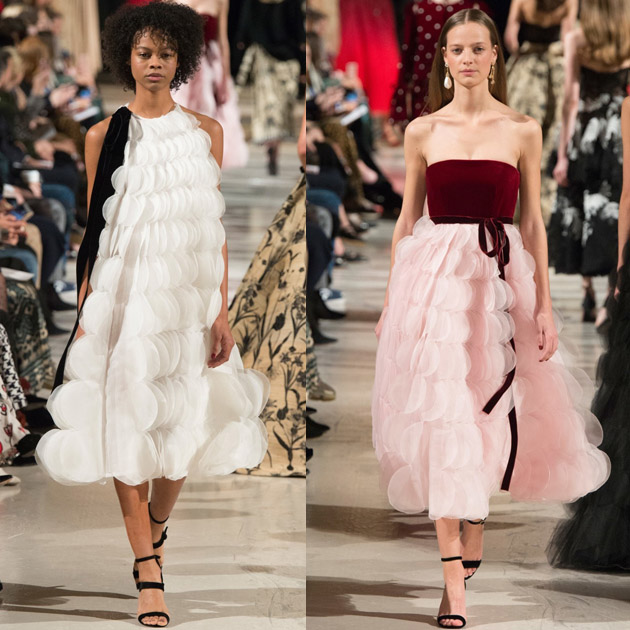 Oscar de la Renta 2018秋冬系列薄纱裙