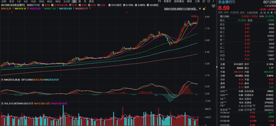 年初至今农业银行的股价涨幅，图片来源：Wind