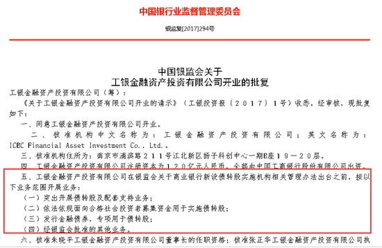 120亿元注册资本 工商银行债转股私募机构获备
