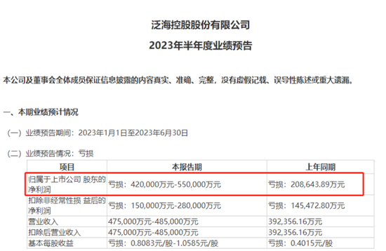 民营巨头泛海控股,半年巨亏超42亿