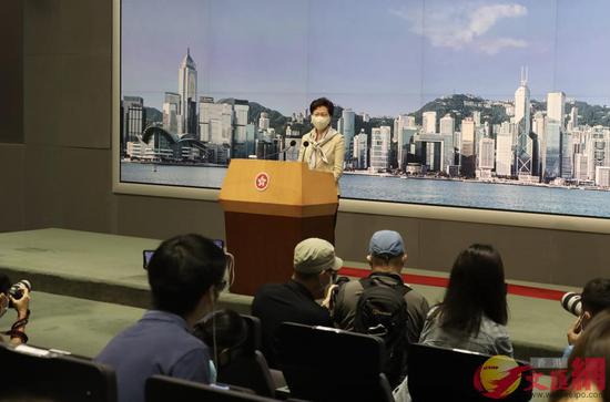 林郑月娥强调,不会被任何制裁吓怕。(大公文汇全媒体记者吕仁钦摄)