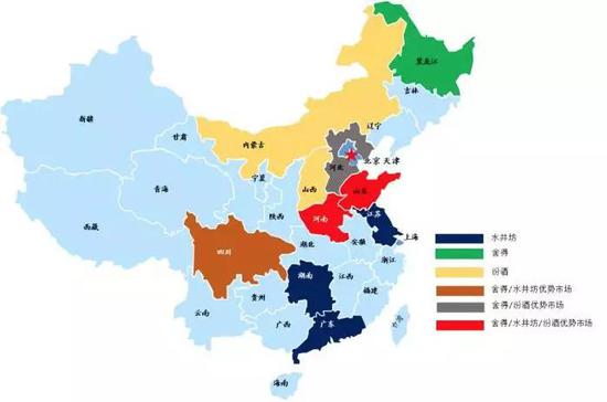 次高端白酒优势品牌跑马圈地后的优势市场地图