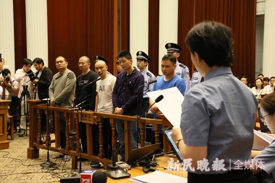图说:闵行区首起涉恶势力犯罪案件庭审现场 周仅郁 摄