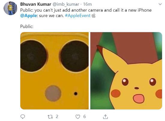 公众:你不能加个摄像头就叫新iPhone了 苹果:我当然可以(Twitter截图)