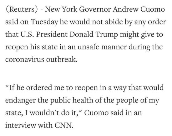 绝对权力：“绝对权力”令全美复工？ 美网友：醒醒特朗普 你不是个国王