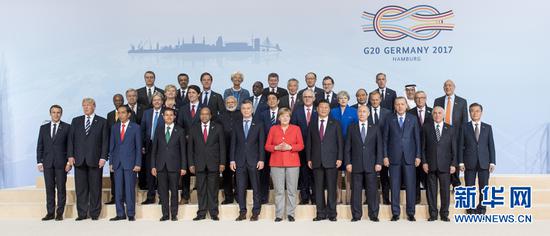 G20汉堡峰会各国领导人合影