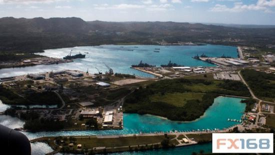 (关岛美国海军基地鸟瞰图 来源:彭博、FX168财经网)
