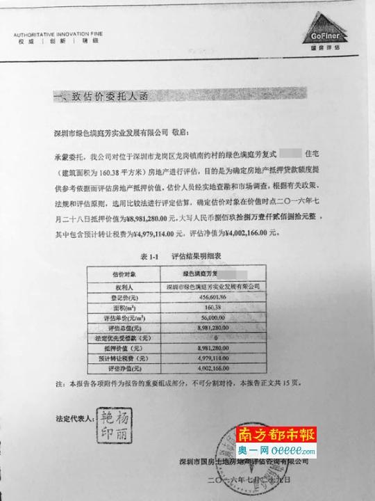 王先生房子的估价,其中有高达489万的税费。南都记者冯少文 摄影