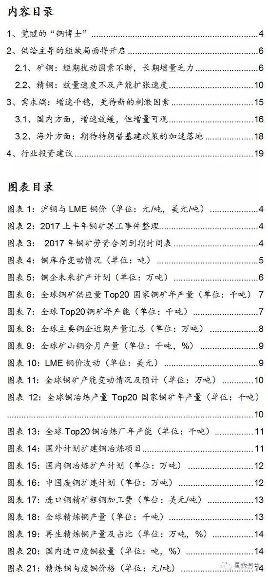 铜行业深度研究报告:供需大拐点 开启铜周期|铜