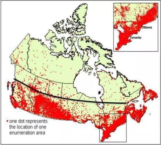 图2 加拿大区域经济发展热力图