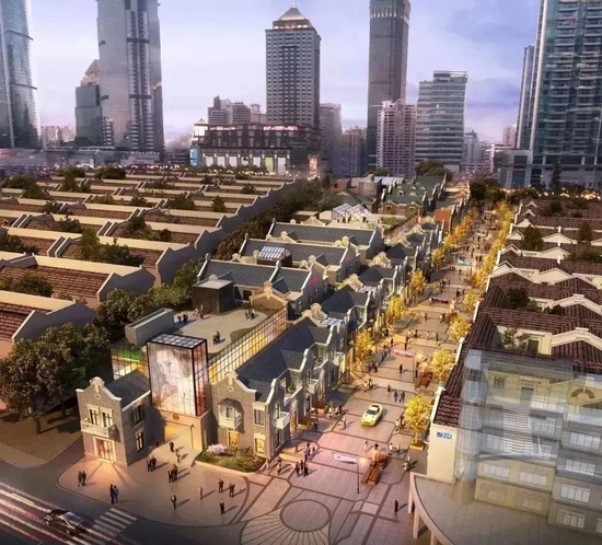 上海已经进入存量土地资源开发为主的时期,图为上海张园效果图