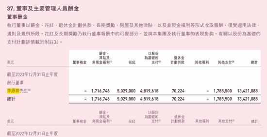 图:友邦人寿2023年报薪酬