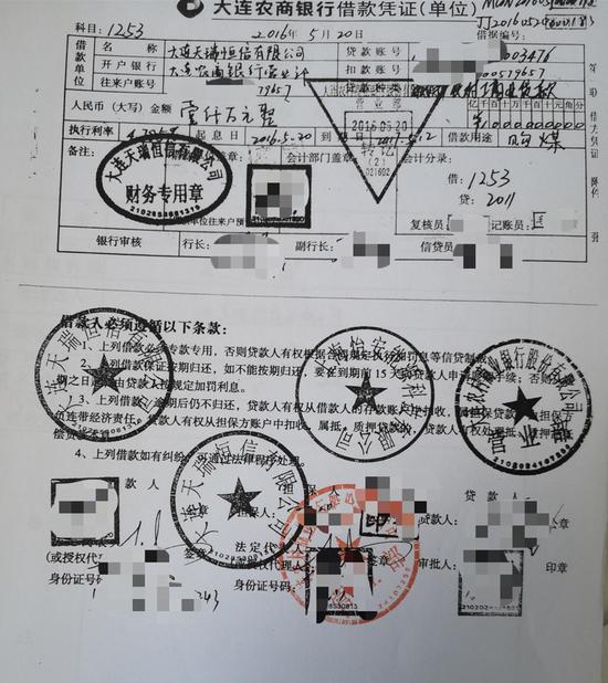 大连农商银行借款凭证（单位）