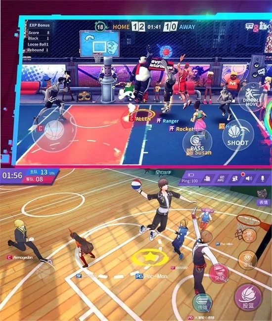 The picture above is the game screen of "All-Star Street Ball Party", and the picture below is "Youth Basketball" of Xinxin Network