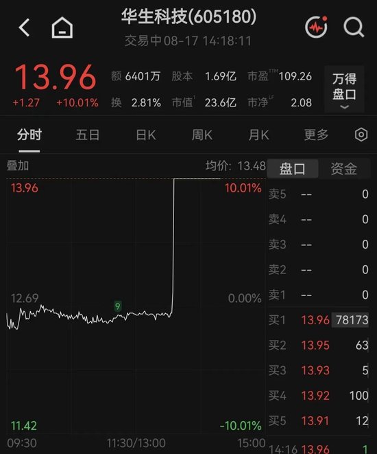 “刷的一下10个点”！39秒，垂直涨停