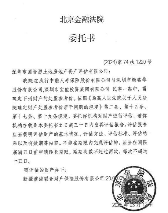 （图片来源：北京金融法院委托书）