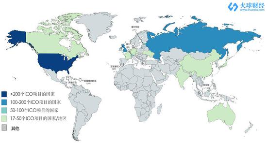 图2   ICO项目国家分布图