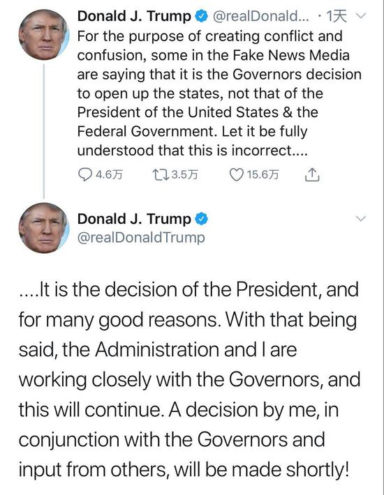 绝对权力：“绝对权力”令全美复工？ 美网友：醒醒特朗普 你不是个国王