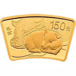 2019中国己亥(猪)年10克扇形金币