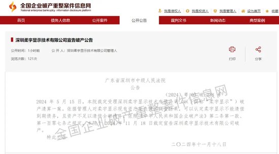 突发!柔宇科技,被深圳中院宣告破产! 第3张 突发!柔宇科技,被深圳中院宣告破产! 第3张