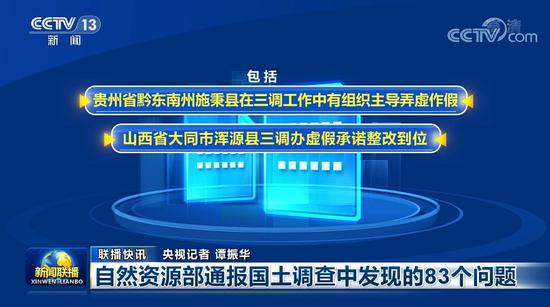  自然资源部通报国土调查中发现的问题 来源：央视新闻