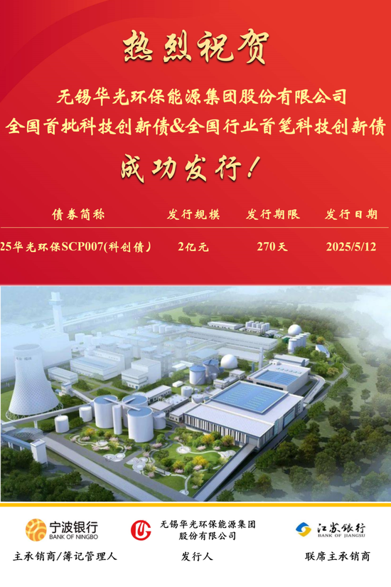 全国首批!宁波银行助力华光环能成功发行科技创新债券