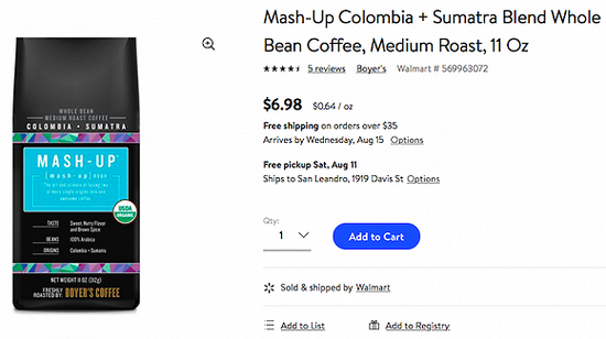 Mash-Up已经在沃尔玛线上商店出售。