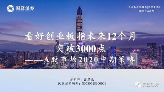 国盛策略:看好创业板指未来12个月突破3000点
