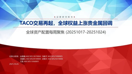 申万宏源策略:TACO交易再起,全球权益上涨贵金属回调 申万宏源策略:TACO交易再起,全球权益上涨贵金属回调