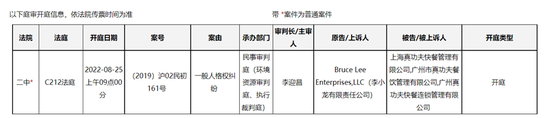 索赔2.1亿！李小龙女儿起诉国民快餐侵权 真功夫：“没有更换品牌商标的计划，不会寻求庭外和解”