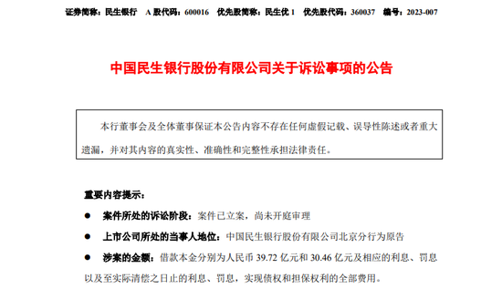 民生银行起诉泛海控股、卢志强等,索偿超70亿元!