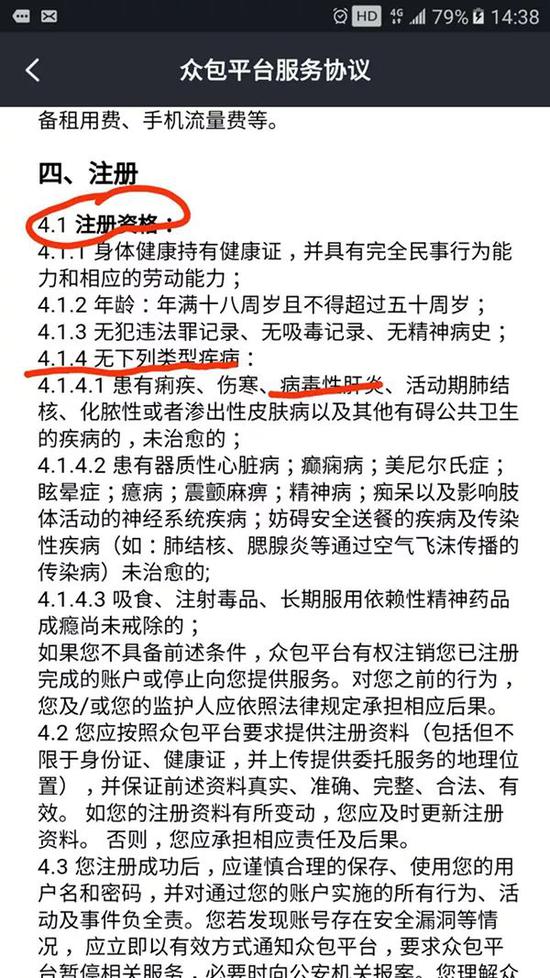 众包平台服务协议 来源:澎湃新闻
