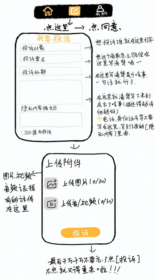 4、专属您的界面，可以看到自己的投诉记录，随时查询，毫不费力。