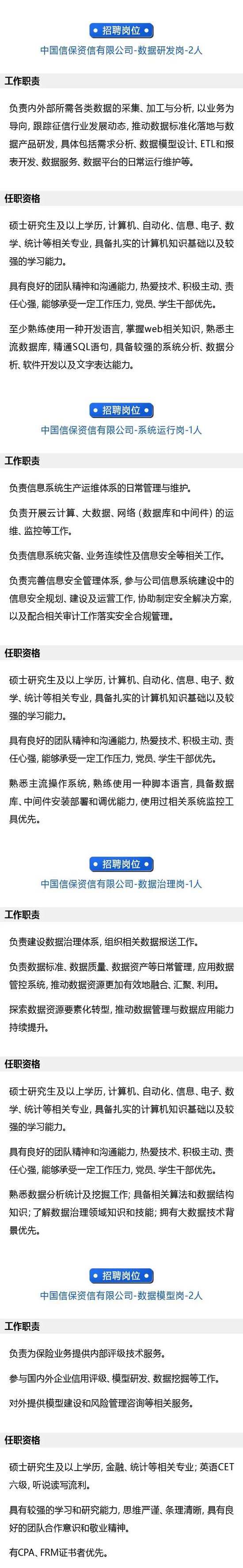 四大副部级险企2024年校招，青睐“金科”人才