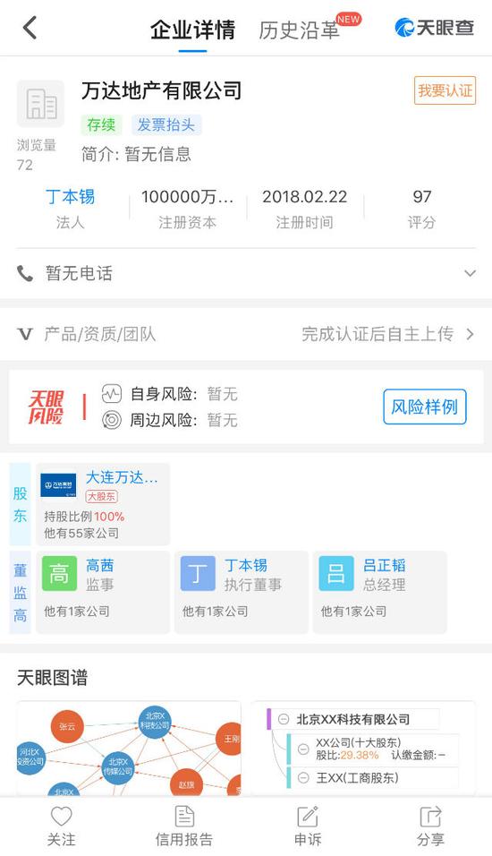 1520868567029019583.jpg 萬(wàn)達(dá)地產(chǎn)有限公司工商信息 來(lái)源:天眼查