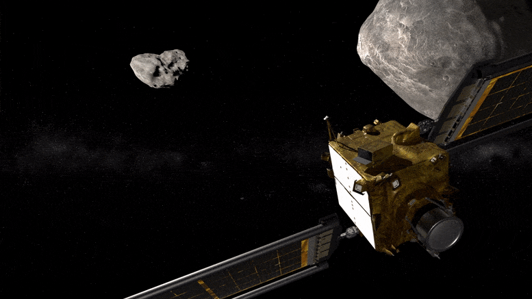 DART撞击小行星模拟图