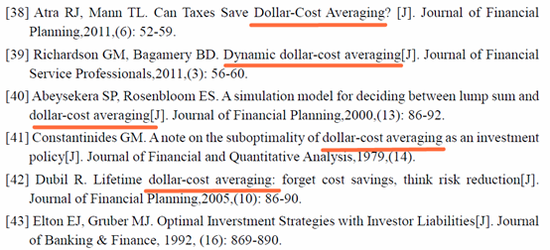 定期定额策略（Dollar-Cost Averaging）相关文献