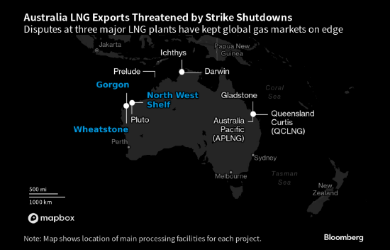 欧洲天然气大涨 雪佛龙澳大利亚LNG工人周五开始罢工