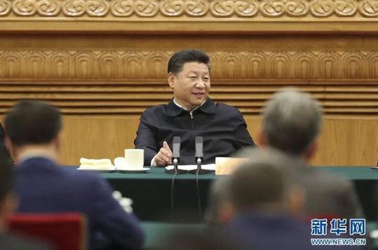1月1日,中共中央总书记、国家主席、中央军委主席习近平在北京人民大会堂主持召开民营企业座谈会并发表重要讲话。 新华社发(盛佳鹏 摄)