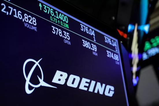 美国总统特朗普3月13日下令禁飞所有波音737MAX系列飞机后,波音股价应声下跌。(视觉中国)