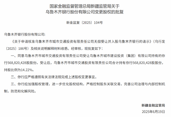 *市城交投受让*银行约5.69亿股股份获批 第1张 *市城交投受让*银行约5.69亿股股份获批 第1张
