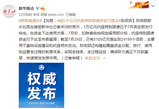 2020抗疫特别国债海南发放金额及使用〖抗疫国债资金管理使用办法〗