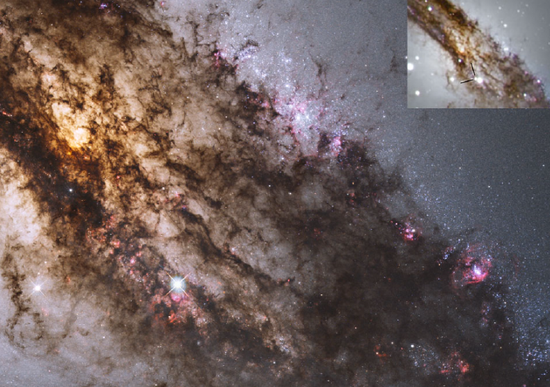 科学家研究的这颗超新星名为SN 2016adj,是在2016年首次被发现,位于半人马座A星系,距离地球1000万-1600万光年,他们利用5年半的时间,观察分析了这颗超新星周围逐渐消失的区域。